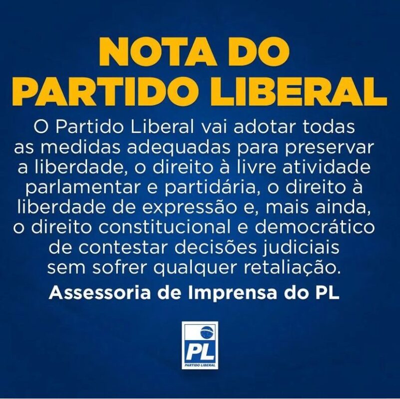 Nota do Partido Liberal PL